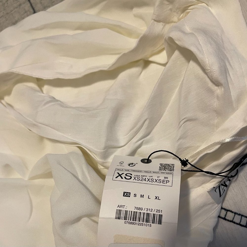 ZARA RUSTIC RUCHED DRESS XS - Picture 6 of 6